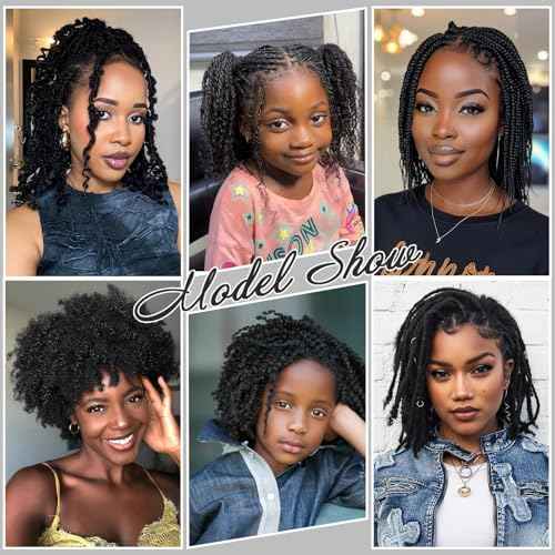 Afro Kinkys Bulk Human Hair 12 Inch 100g Nature Black Afro Kinky Curly Human Hair Bulk for Dreadlock Extensions, Micro Locs, Braiding Twists, Braids and Repair Locs(12 Inch, 1b#)