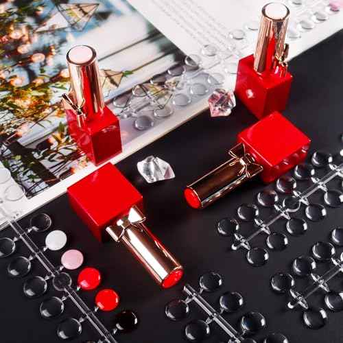 Allstarry Nail Swatches, 600Pcs Nail Polish Swatch Dots Round Nail Color Swatches Clear Transparent Nail Polish Display Nail Sample Swatches for Gel Polish Nail Art Practice Tips Swatch Book