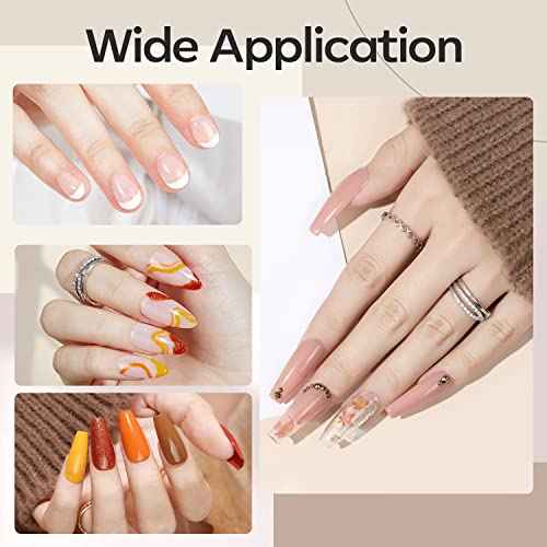 modelones Builder Nail Gel, 7-in-One Clear Builder for Nails, LED Lamp Cured Color Rubber Base Gel Polish Coat Strengthener Thickening Extension Rhinestone Glue in a Bottle for DIY Home Salon Gifts