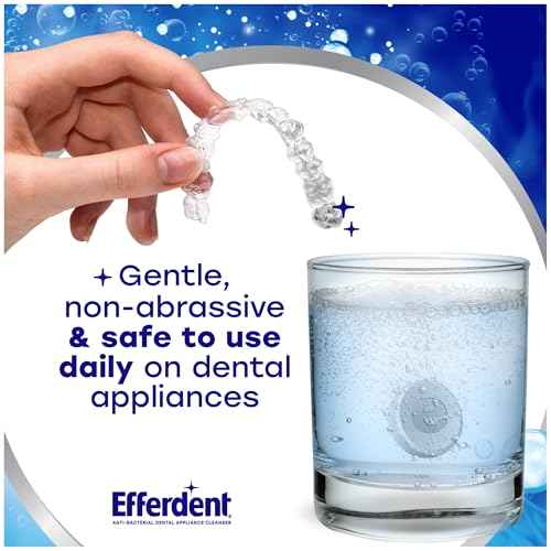 Efferdent Denture Cleaner Tablets ? Deep Clean Brightening for Dental Appliances, Aligners, Mouth Guard, and Retainer Cleaner Tablets, Complete Clean, 126 Count
