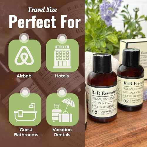 R&R Essentials Hotel Soaps and Toiletries Bundle, Vacation Home Amenities Kit - 1.5oz Shampoo, Conditioner, Shower Gel, Lotion And 2 Bar Soaps - Travel Size (120 pc)