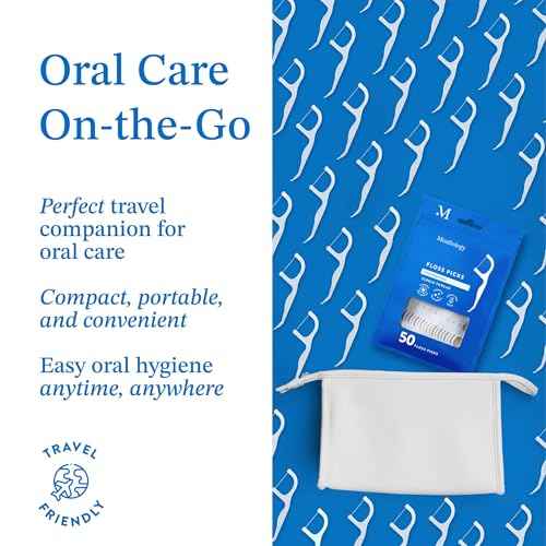 Mouthology Biodegradable Floss Picks (200 Pack), Wheat Straw Dental Floss Picks, Mint Flavored Flossers Biodegradable, Dental Floss PFA Free, Compostable Tooth Flossers for Adults & Kids Floss