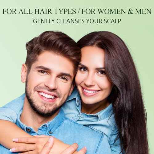 SHVYOG Scalp Scrub, Tea Tree & Coconut Oil Exfoliator Scrub for Itchy Scalp, Anti-Dandruff Detox Clarifying Exfoliator Shampoo with Sea Salt, Scalp Treatment with Scalp Scrubber