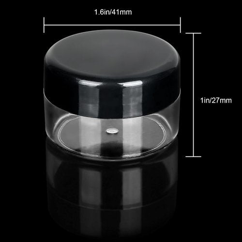 ZIQI 100 Pieces Sample Empty Containers, 20g Clear Cosmetic Container Jars with Lids, Plastic Pot Makeup Jars for Cosmetics, Cream, Lip Balm, Lip Scrub, Ointments-Leak Proof