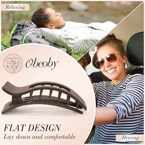 Obeoby 8 PCS Flat Hair Clips for Women, Medium Lay Flat Claw Clips for Thick Thin Hair French Hair Accessories Barrettes