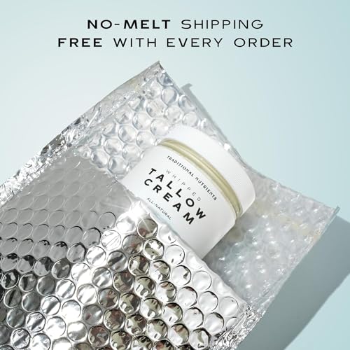 Whipped Tallow Skin Cream GRASS FED + Plain, No Additives, Tallow Face Cream, Tallow Lotion, Glass Jar, Tallow Balm, Beef Tallow Moisturizer (16 oz.)