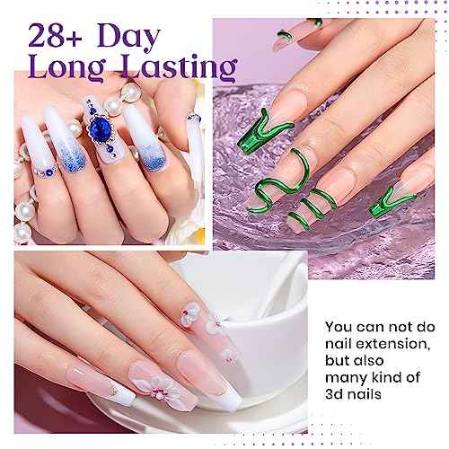 MIZHSE Solid Builder Gel for Nails, 60g White 3D Gel Nail Art Sculpting Non-Sticky Carving Hard Extension Soak Off UV LED for Salon Manicure Home DIY