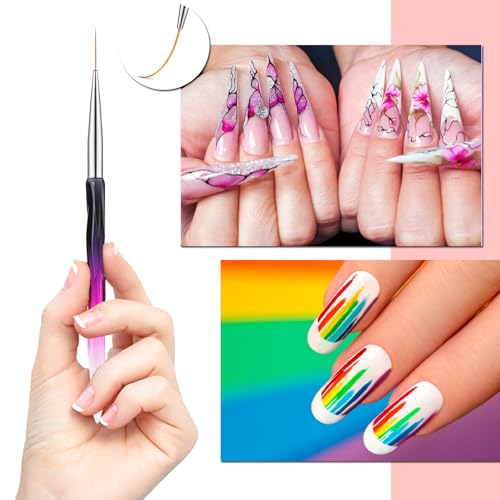 6Pcs Nail Art Brushes Set | Clean Up Brush, Liner, Polish & Extension Gel Brush | Nail Polish Mistake Cleaner for Nail Art DIY, Manicure Tools