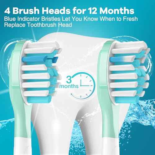 Aoremon Replacement Heads for Sonciare C3: Toothbrush Heads fit for Philips Sonicare 2 Series 3 Series ProtectiveClean DiamondClean FlexCare HealthyWhite 4100 5100 6100 G3 W3 C2 G2 C1, 4 Count,White