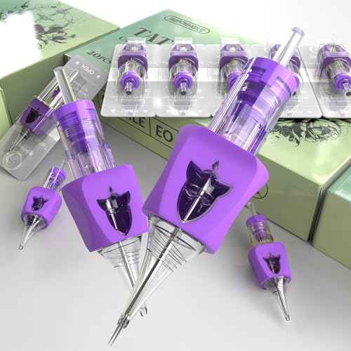 Wormhole Tattoo Needles 20PCS Tattoo Cartridge Needles 3RL Needle Cartridge Round Liner Disposable Finger Ledge Cartridges Compatible with Tattoo Gun Tattoo Machine Tattoo Supplies 1203RL