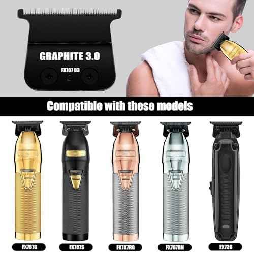 1 Pc FX707Z DLC 2.0 Replacement Blades Head Compatible with BaByliss PRO Barberology Trimmer Blade,Zero-Gapped Replacement Trimmer Blade Compatible with BaBylissPRO FX787 & FX726 Trimmer£¨Black£©