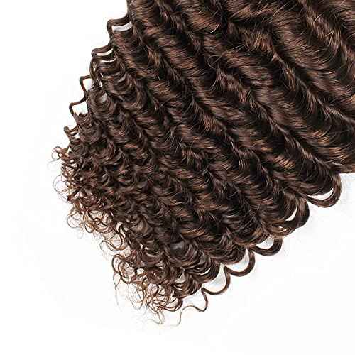P430 Highlight Brown Bundles Human Hair Deep Wave Bundles 20 22 24 Inch Unprocessed Brazilian Virgin Remy Hair 3 Bundle Chocolate Deep Wave Human Hair Extensions 50 Gram Per Bundle