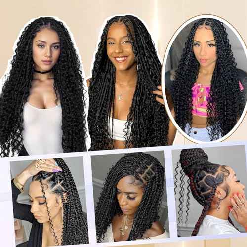 Human Braiding Hair for Boho Braids 3 Bundles 120g 20Inch Deep Wave Human Hair Braiding Hair 12A Brazilian Virgin No Weft Hair Extensions for Bohemian Knotless Braids Bulk Human Hair for Braiding