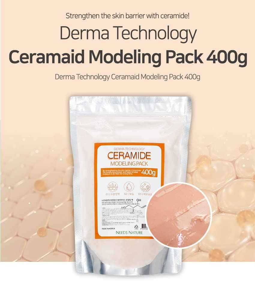 Modeling Mask with Ceramide for Face – NEEDS NATURE | Moisturizing & Barrier Repair Peel-Off Rubber Mask | Korean Skincare | Home Spa Treatment | 400g Powder Pack with Mixing Tools