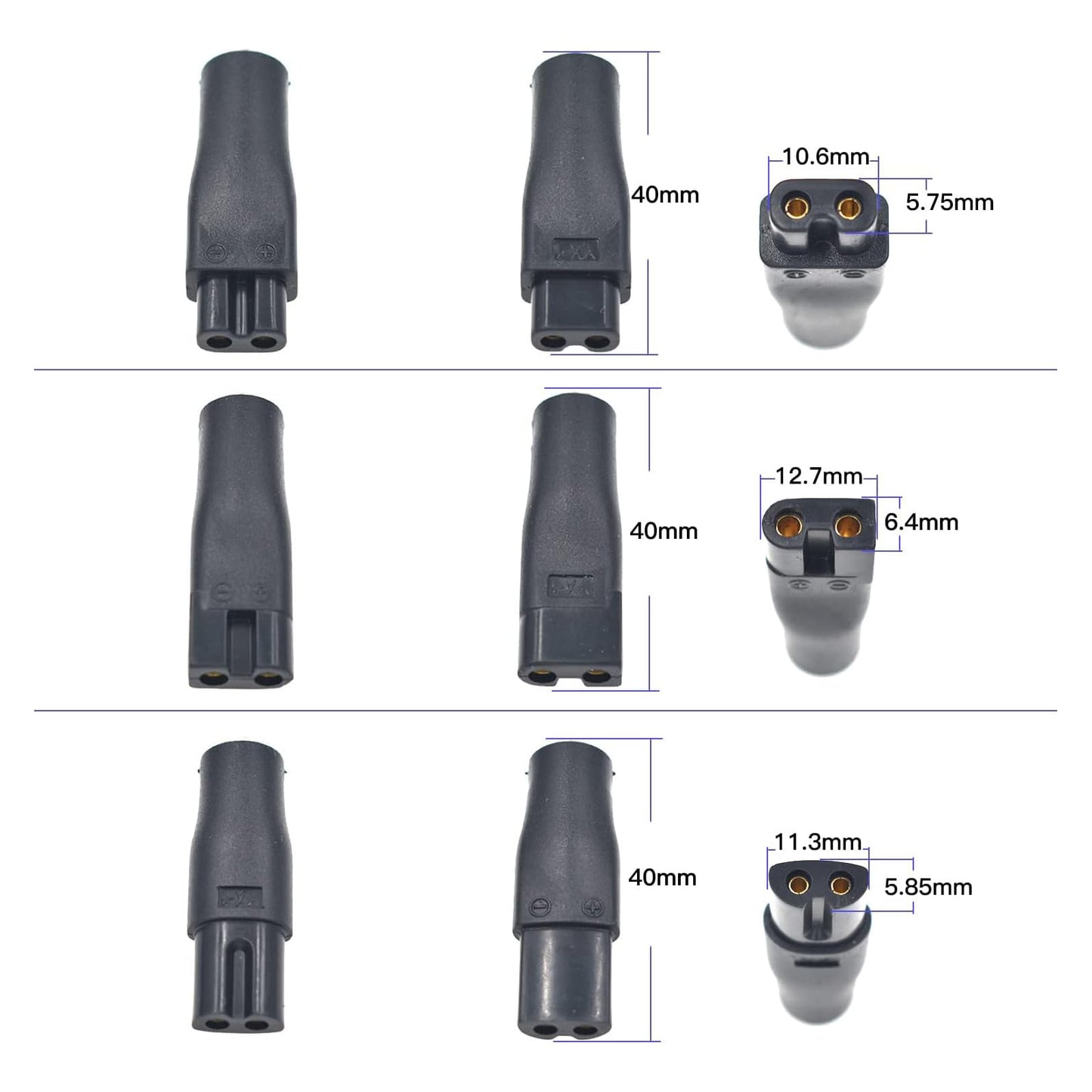 SEEHOM 9 PCS Replacement USB Charger Cable Set,Compatible with 5V Electric Hair Clippers Trimmers Shavers Beauty Tools Lamps & More Includes HQ8505 USB Cable and 6 Plug Adapters