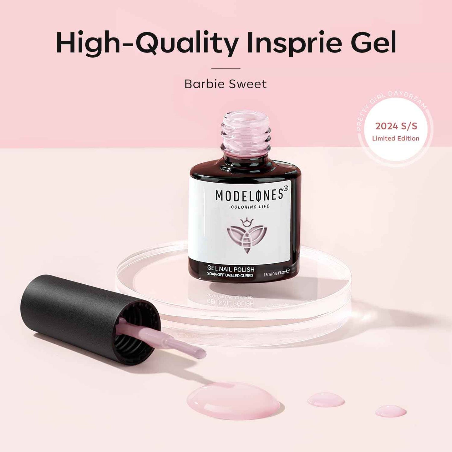 Modelones 15ML Baby Pink Gel Nail Polish with UV LED Nail Lamp