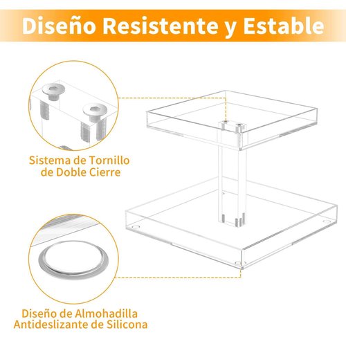 NIUBEE 2-Tier Acrylic Bathroom Cosmetic Storage Organizer for Dresser and Countertop - Standing Perfume Tray for Bedroom Decor