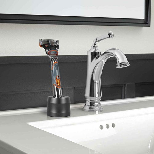 Linkidea 2 Pack Aluminum Alloy Razor Stand, Opening Dia 0.86" (22mm) Men's Shaving Stand for Bathroom Countertops, Compatible with Fusion 5 Power, ProGlide Shield Power (Grey)