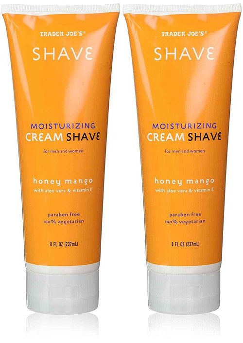 (2 Pack) Trader Joe's Honey Mango Moisturizing Shave Cream with Aloe Vera and Vitamin E for Men and Women Pack of 2