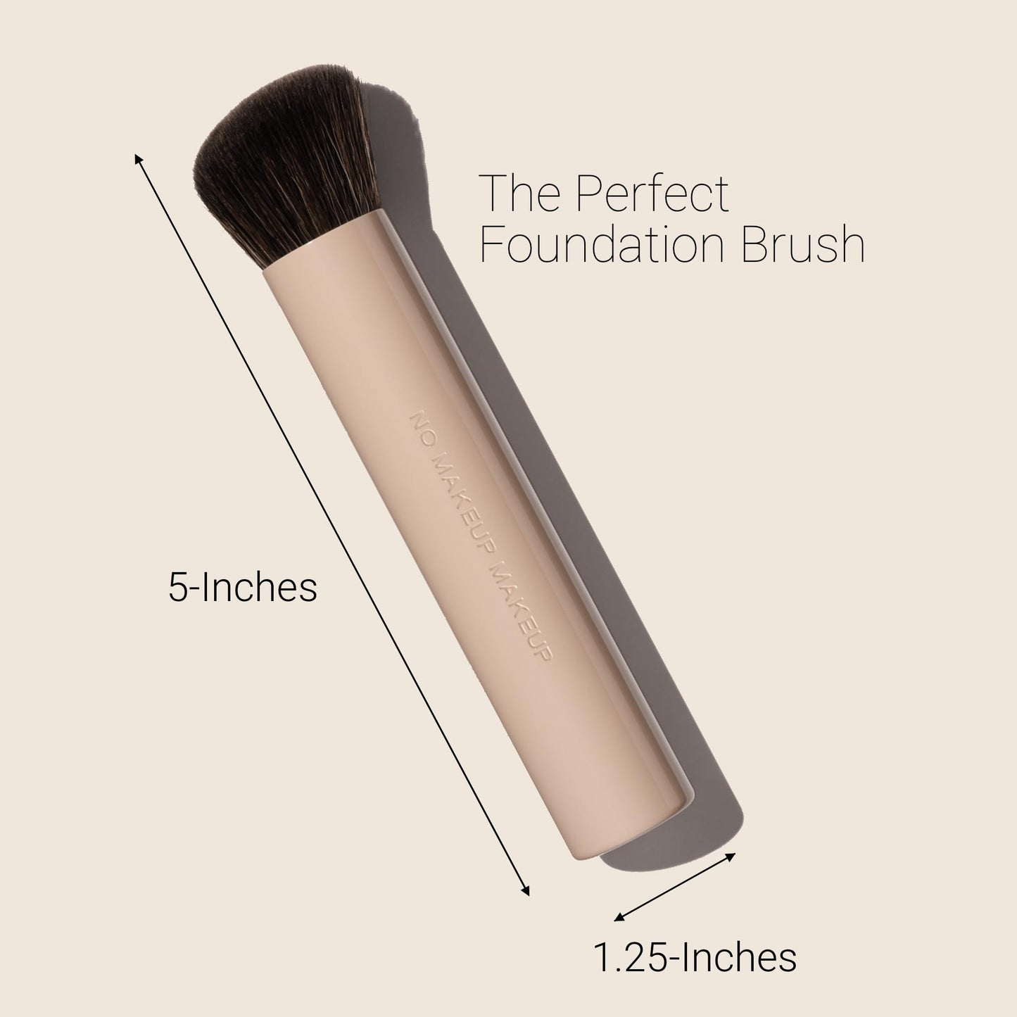 No Makeup Makeup Perfect Foundation Brush | For Cream, Liquid & Powder Face Makeup | Beauty Applicator with Slightly Slanted Soft Top for Blending, Buffing, Concealing & Stippling | 5-inch