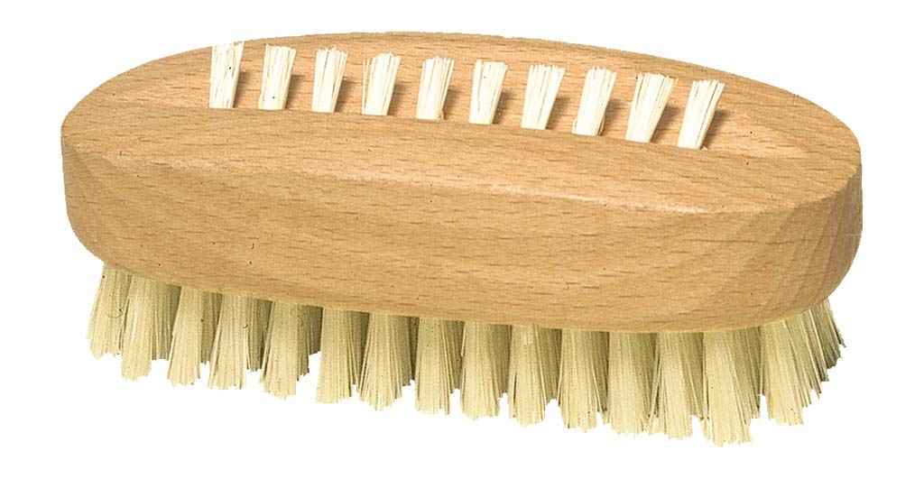 Redecker Natural Pig Bristle Nail Brush with Waxed Beechwood Handle, 3-3/4-Inches