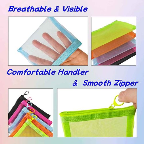 ZSlactp 5 Pack Small Mesh Zipper Pouch Bags for Purse, Size 5" x 4" Travel Pouches for Daily Toiletries, Mini Mesh Bags with Zipper, Purse Organizer Pouches Insert (5" x 4")