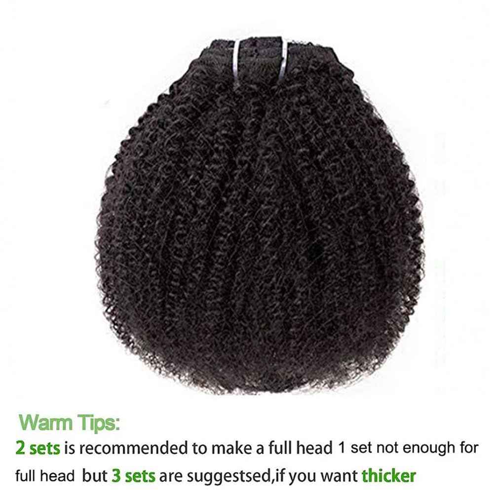 PangDongLai Afro Kinky Curly Clip In Hair Extensions Brazilian Virgin Human Hair 4B 4C Kinky Curly Clip Ins Hair Extensions 8pcs 18 Clips Natural Black Color for Daily Use (16inch)