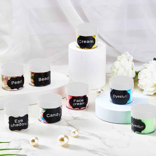 100 Set Plastic Jars Makeup Travel Makeup Container with Lids Small Storage Containers for Creams Toiletries Chalkboard Label Stickers Marker(1 oz,White)