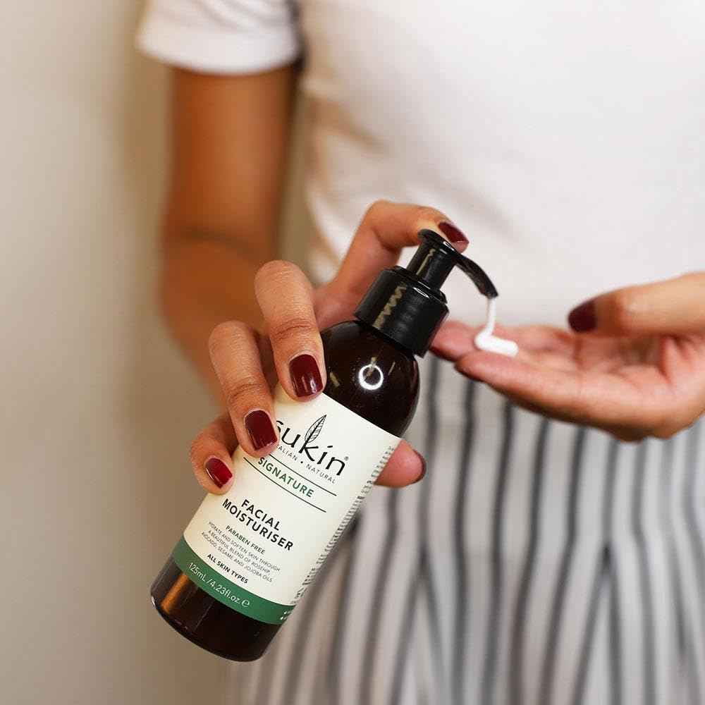 Sukin Facial Moisturizer Pump, Hydrating Face Cream with Wheat Germ and Vitamin E to Deeply Nourish, Soften and Improve Skin Texture, 4.23 Fl Oz (Pack of 3)