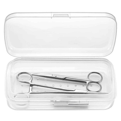 Soiiw Nail Tool Sterilizer Box Plastic,Fully Transparent Sterilization Tray Storage Organizer for Tweezer, Eyelash Extensions, Nail Implement for Esthetician (Large)