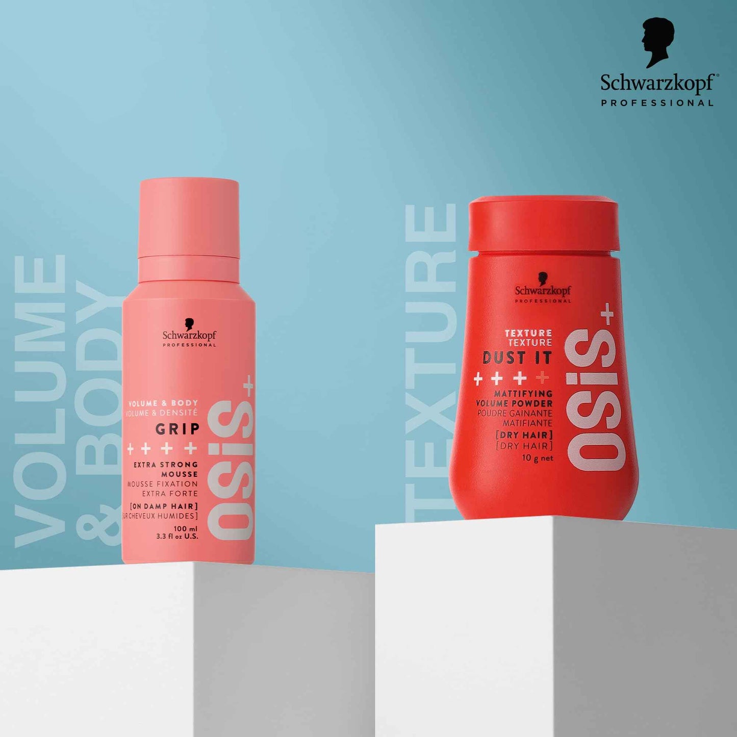OSiS+ Packing Light and Styling Right Travel Hair Styling Kit - Includes Dust It Mattifying Volume Hair Powder, Travel Size Grip Extreme Hold Mousse, Limited-Edition Travel-Size Makeup Bag Gift Set