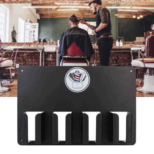 ZJchao Hair Clipper Holder, Multi-Functional 4 Holes Wall Mount Hairdressing Tool Storage, Wall-Mounted Hair Cutter Brush Holder Stand
