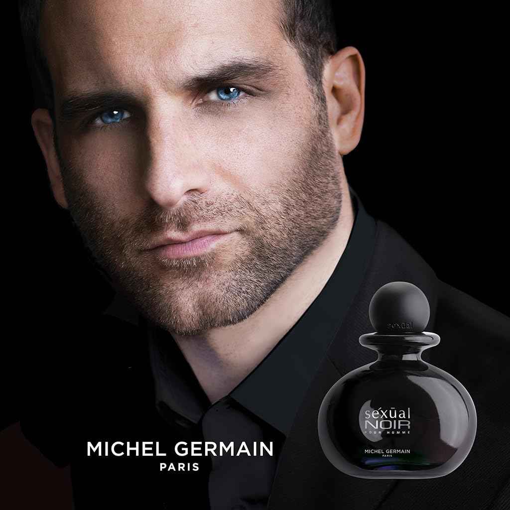 Michel Germain Sexual Noir Pour Homme Eau de Toilette Travel Spray, Top Notes of Italian Bergamot, Crisp Grapefruit, Cardamom, Mysterious Dark Natural Oils, 0.26 Fl Oz