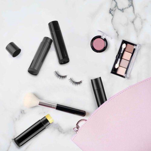 100 Pcs 5g Plastic Lipstick Tube Empty Black Lip Balm Tubes Containers Lip Gloss Storage Container Holder with Caps for DIY Lip Balm Cosmetic