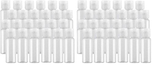 0.5oz Mini Clear Plastic Empty Bottle with Flip Cap Small Travel Bottles Storage Containers Jars for Cosmetic Sample Lotion Shower Gel Emulsion Toiletries - BPA-free - Set of 24 (Pack of 2)