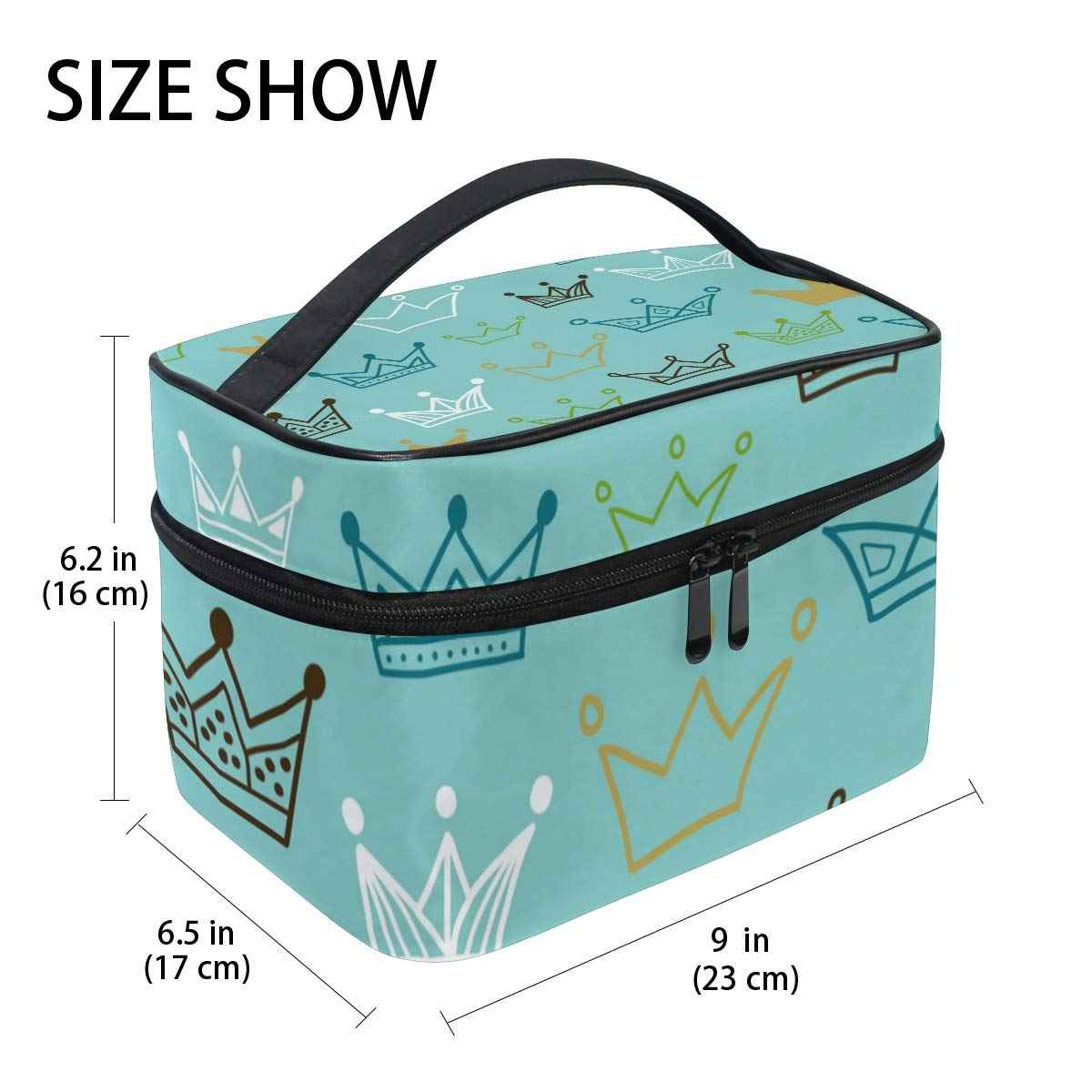 Makeup Train Cases Crowns Travel Cosmetic Bag Portable Artist Storage Bag Organizer for Womens