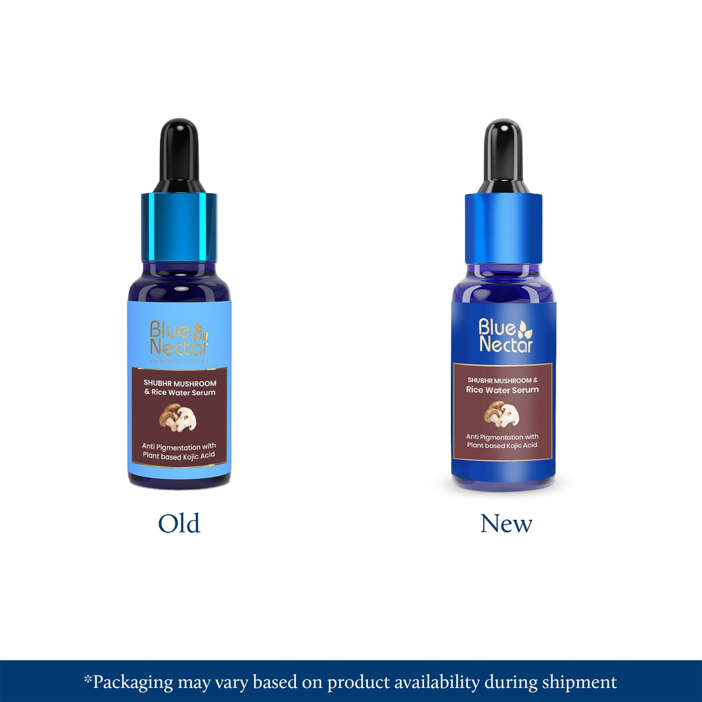 Blue Nectar Rice Water Kojic Acid Face Serum | Plant Based Almond Serum for Even Skin Tone | for Women & Men with Rice Water & Mushroom | All Skin Types (13 Herbs,1Fl Oz)