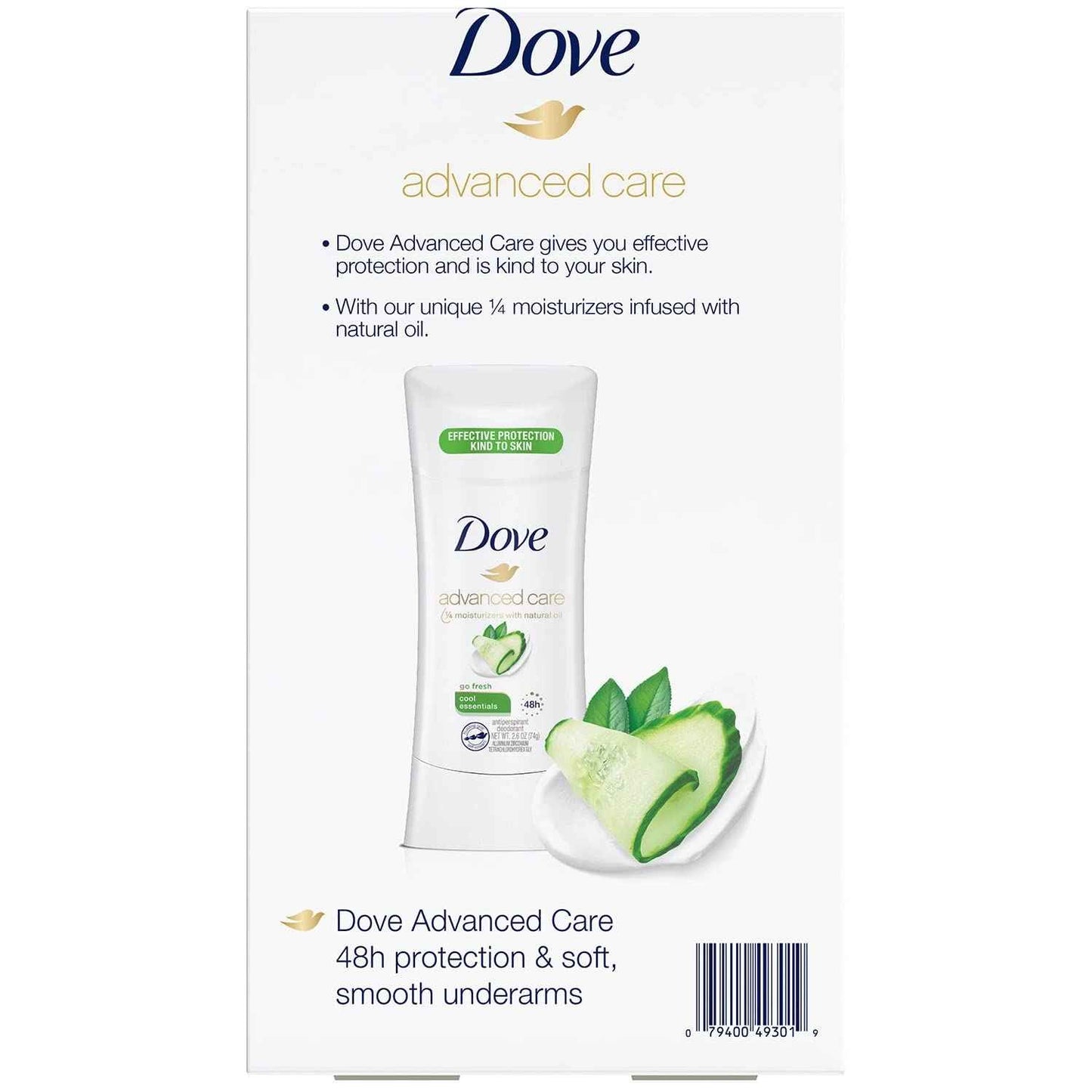 Dove Antiperspirant Deodorant Cool Essentials, 2.6 Ounce (Pack of 4)