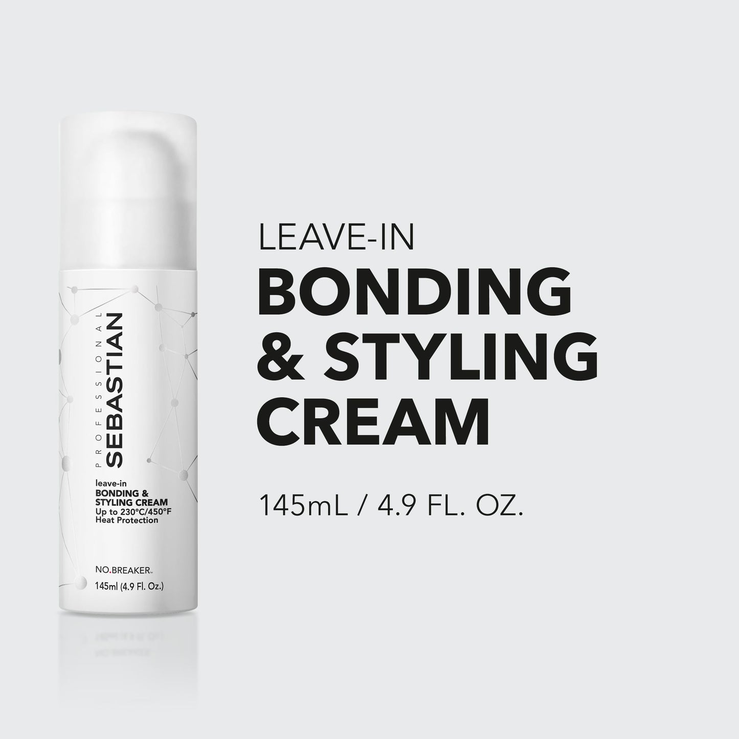 Sebastian Professional No.Breaker Bonding & Styling Leave-in Cream | Intense Hair Conditioning Cream with Heat Protection | 72 HR Frizz-Free, Flexible Hold | 4.9 fl oz
