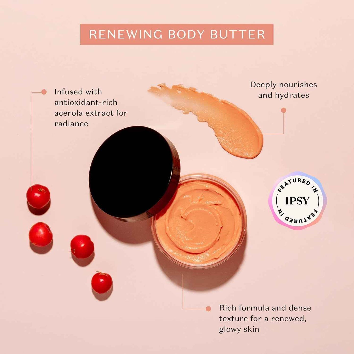 Nativa SPA by O Boticario Acerola Cherry Renewing Body Butter, Deep Nourishment for Supple Glowing Skin, 1.05 Ounce (200g)