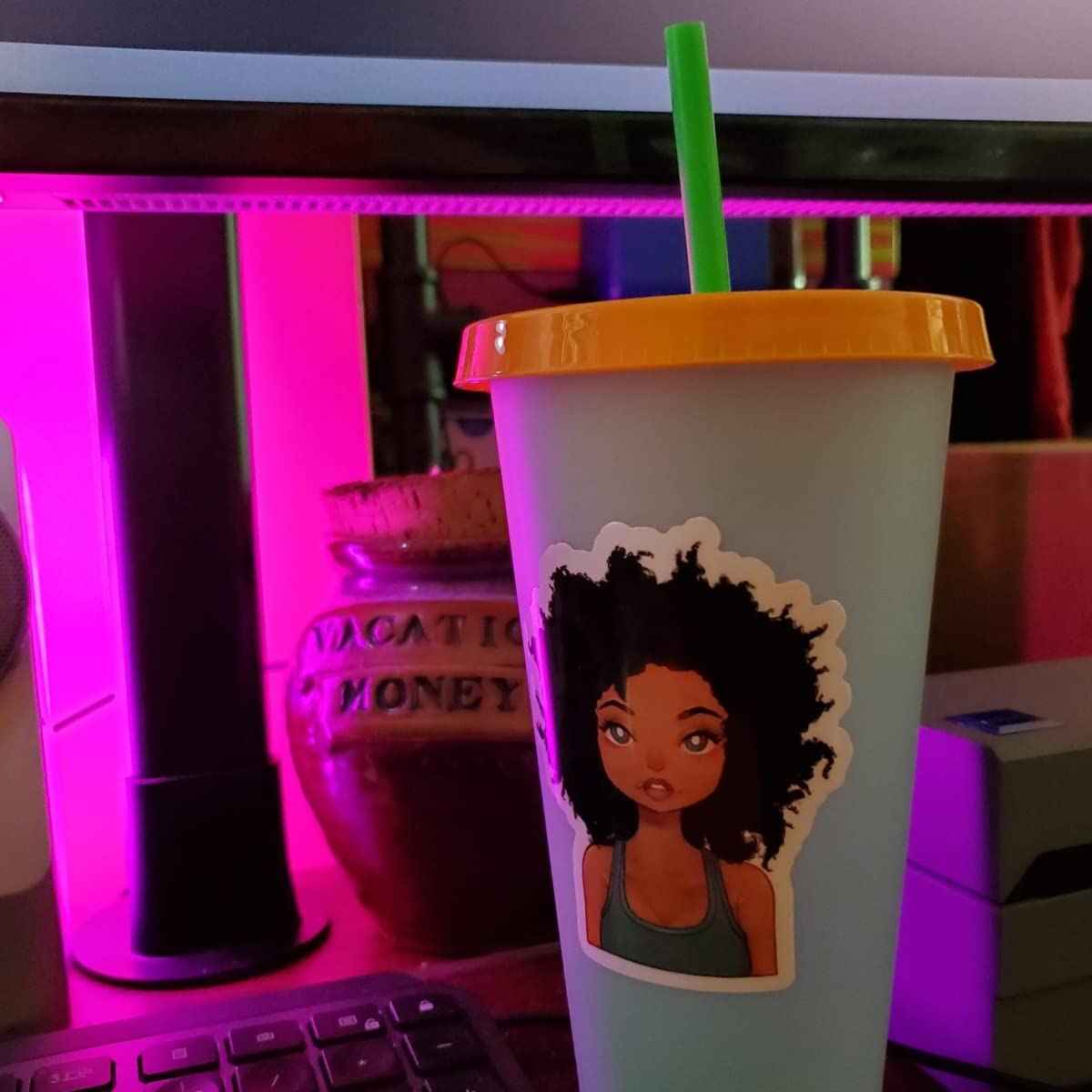 Sticker Boogie Decorative Semi-Gloss Vinyl Die Cut Stickers – Set of 3 Afro Style Natural Hair Black Women Art Decals for Laptops, Water Bottles, Notebooks, Planners and Personal Items