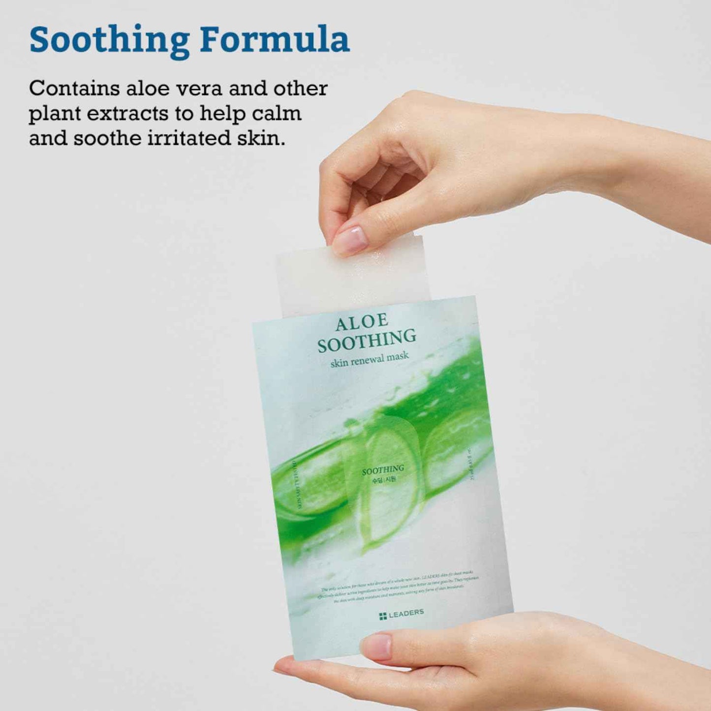 LEADERS Aloe Soothing Skin Renewal Mask – Calms Irritated Skin, Reduces Redness & Provides Deep Hydration – Gentle Formula for Sensitive Skin – Hydrating Face Mask with Aloe Vera – 10 Sheets
