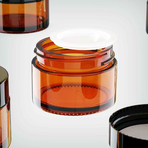 48Pack 1 oz, Small Amber Glass Cosmetic Candle Jars with Black Lids, Empty Refillable Travel Container For Cream,Lotions, Powders,Salves,Slime Storage,With Lables And Inner Liners (48, Amber)