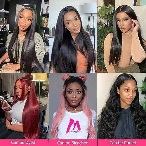 2x6 HD Lace Closure with Bundles Human Hair 16 18 20+14 Inch 12A Brazilian Straight Human Hair Bundles with 2x6 Closure 100% Unprocessed Virgin Weave Hair Extensions