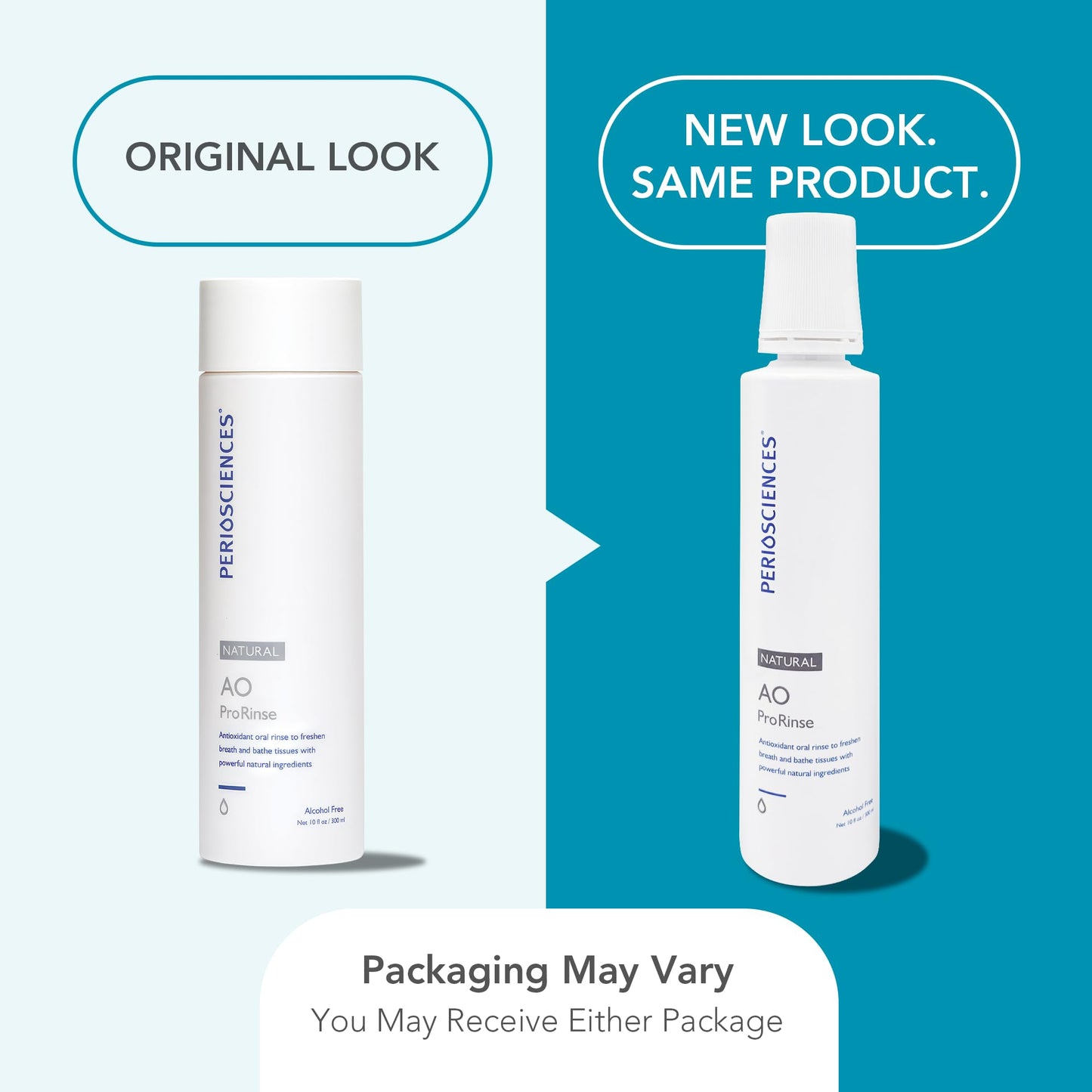 PerioSciences Natural Mouthwash Rinse Oral Care Pre Brush - Mint Anti Cavity Dry Mouth Plaque Remover for Healthier Gum Tissue & Teeth Enamel Protection - AO Dentist Recommended Clean - Pack of 2