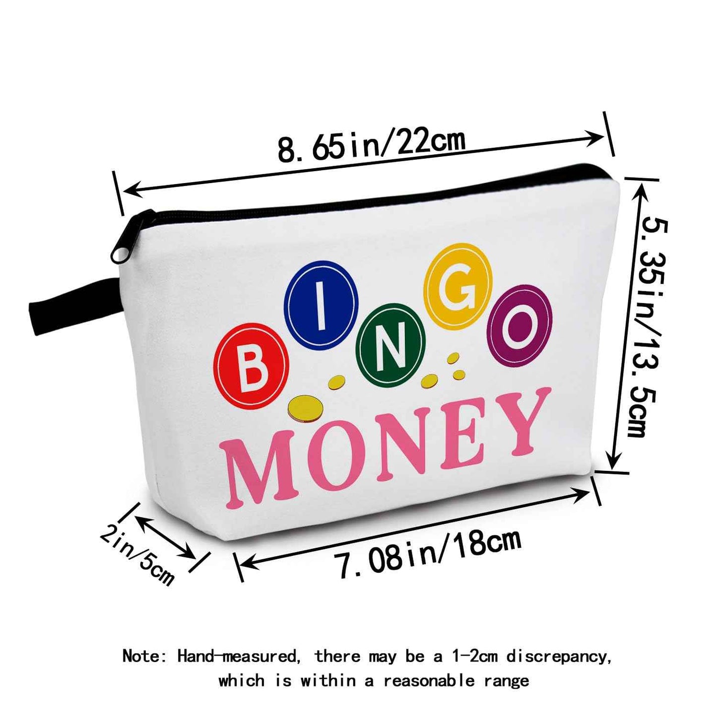 MoCaliduccious BINGO Player Print Makeup Bag Bingo Accessories for women Travel Cosmetic Organizer Bag Bingo Gifts for women Small Zipper Toiletry Bag