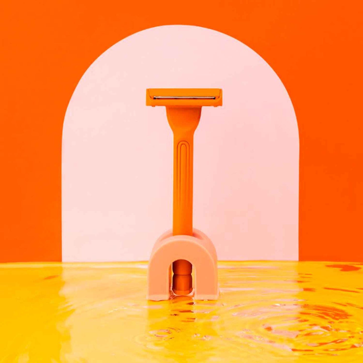 HANNI Hero Safety Razor Holder, Heavy Duty Storage Stand for Shaving Accessories, Bathroom Organizer for Men and Women, Clay