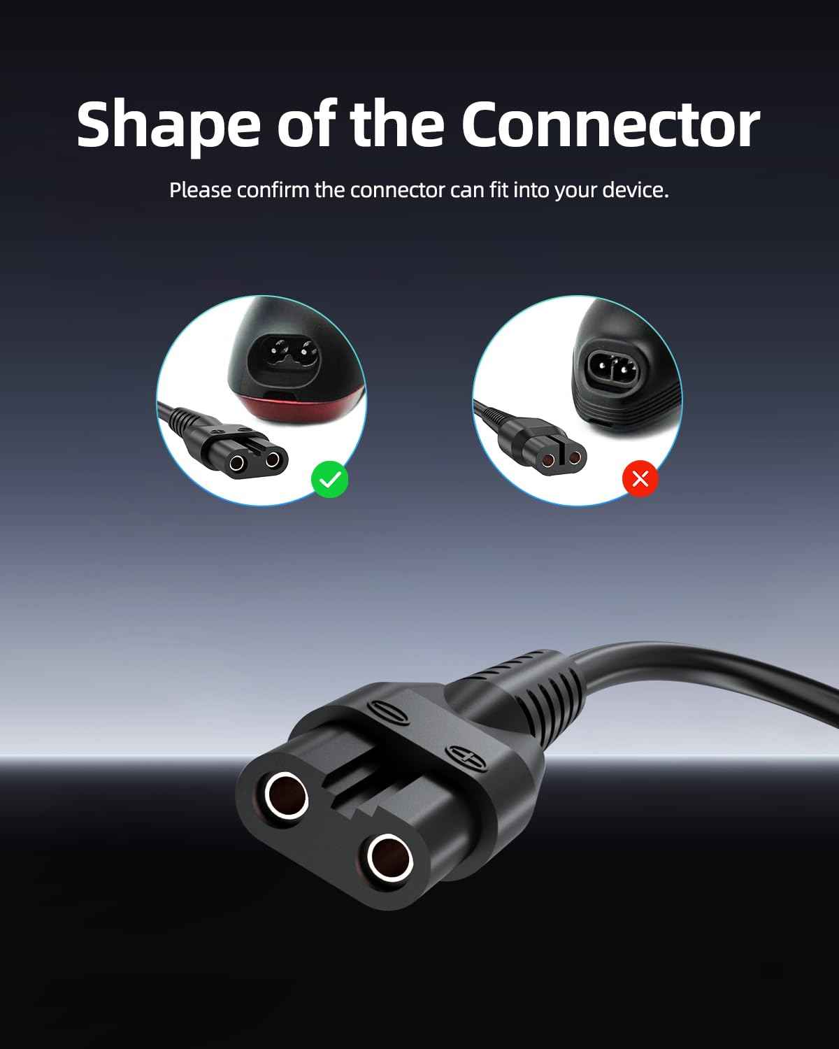 8V Power Cord Fit for Philips Norelco One Blade HQ850 QP2630 QP2530 Shaver Razor Trimmer Power Charging Adapter