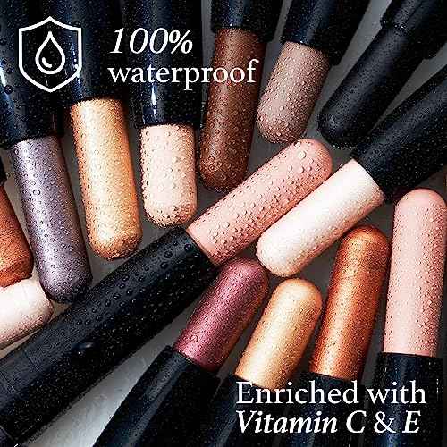 Julep Eyeshadow 101 Cr?me-to-Powder Waterproof Eyeshadow Stick Duo ? Long-Lasting, Crease-Proof, Easy Apply with Built-in Smudger - Desert & Champagne