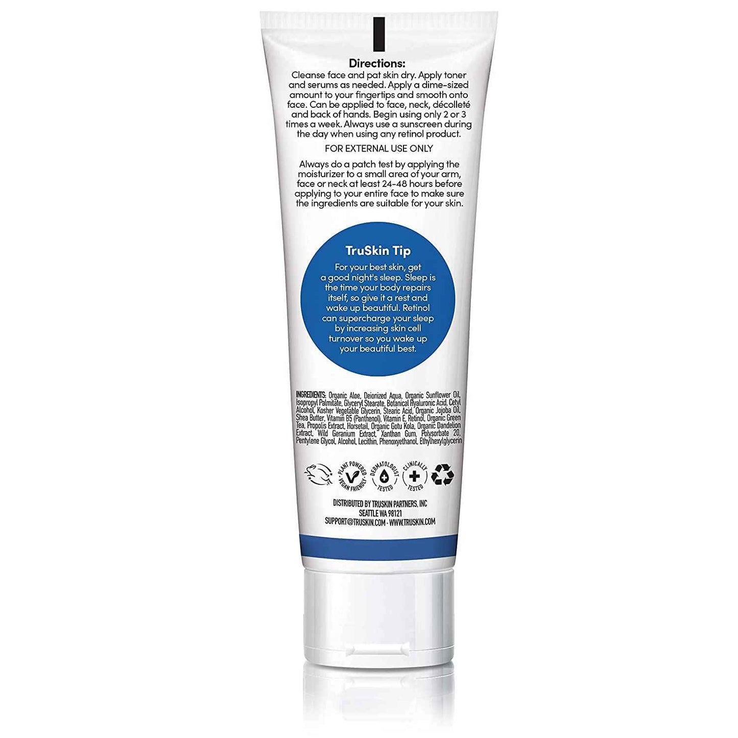 TruSkin Retinol Face Moisturizer – Powerful Anti-Aging Moisturizer for Women with Hyaluronic Acid & Vitamin E – Retinol Cream for Face for Youthful-Looking Appearance, 4 fl oz